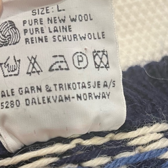 Dale of Norway Fair Isle sweater. Blue and cream. Excellent used condition. - Picture 7 of 7